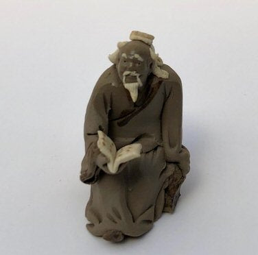 Ceramic Figurine-Mud Man Reading Book - 2