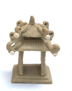 Miniature Ceramic Figurine-Double Tier Square Pavilion - 1.25