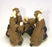 Miniature Ceramic Figurine-Two Mud Men Sitting On A Bench Drinking Tea - 1.5-