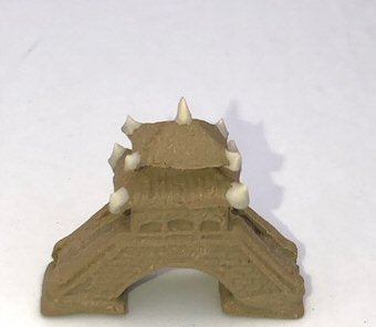 Miniature Ceramic Figurine-Bridge with Pavilion - 1