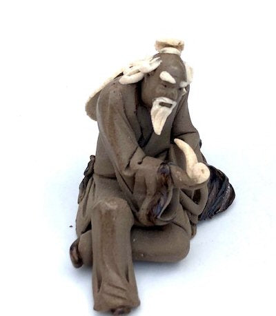 Miniature Ceramic Figurine-Mud Man with Pipe - 2