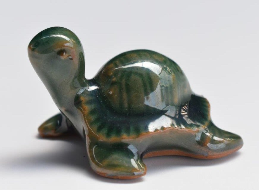 Miniature Ceramic Turtle Figurine - 1