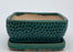 Crackle Blue Ceramic Bonsai Pot - Square-With Humidity / Drip Tray-8.5 x 8.5 x 4