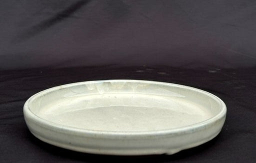 Beige Ceramic Humidity/Drip Bonsai Tray - Round-7.75 x 1 OD / 7.25 x .75 ID