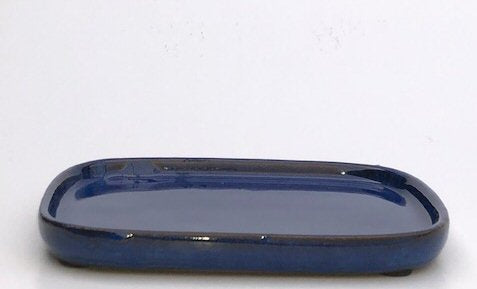 Blue Ceramic Humidity / Drip Tray - Rectangle -8.0 x 6.0 x .5 OD-7.5 x 5.5 x .25 ID