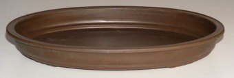 Brown Bonsai Pot for Forest Group or Penjing - Oval -13.25 x 9.25 x 3 OD-12.5 x 8.5 x 2.5 ID